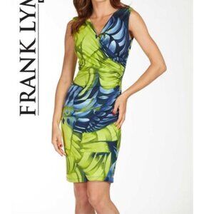 Frank Lyman Design Blue and Green Midi Dress